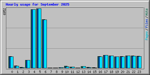 Hourly usage for September 2025